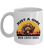 Just A Girl Who Loves Cockapoo Dogs Mug 11oz Retro Cup 15oz Gift Pet Dog Lover