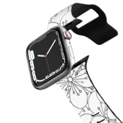 Apple Watch Series 4-6, SE (40mm) Impact Band Cherry Blossom Black on White Watch