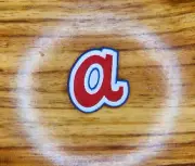2" Braves a - embroidered iron on patch. No sewing needed, can be if desired.