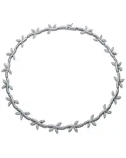Genevive Silver CZ Leaf Necklace