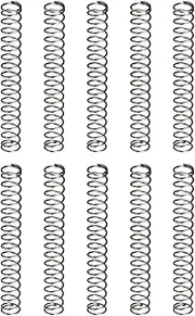 uxcell 10Pcs Compression Spring, 5mm OD, 0.5mm Wire Size, 40mm Free Length, Spring Steel Construction Extended Mechanical Compression Springs for Shop and Home Repairs, Silver Tone