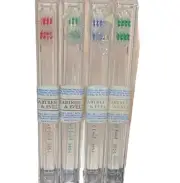 4 Crabtree & Evelyn Spazzolino Toothbrushes Clear Sealed in Cases LOT VINTG New