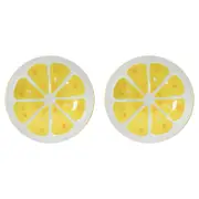 2x Lemon Slice Ceramic 20cm Plate Snack Dessert Serving Dish Tabletop Home Decor