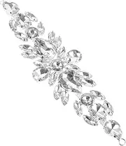 TEMPNAP Bridal Rhinestone Applique Elegant DIY Wedding Sash Belt Decoration for Dresses Headbands Accessories Lightweight Floral Patch for Bride Bridal Party
