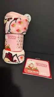 Strawberry Shortcake All Over Print Pink Travel Throw & Stickerbook