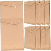 VILLFUL 10pcs Kraft Paper Bag Organizer Envelope Folders for Documents Paper Folder Storage Receipt Wallet Presentation Folders Safe Envelope Files Document Wallet Card Folders Light Brown