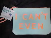 SWIMSUIT SACK I Can’t Even Canvas Wristlet WET DRY BEACH Bag Water Resistant
