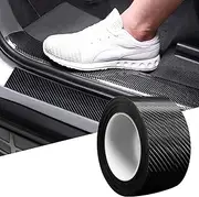 Car Door Sill Protector Bumper Protector Carbon Fiber Wrap 5D Gloss Black Vinyl Automotive Self-Adhesive Anti-Collision Film Fits for Most Cars (2.7In x 33FT, Black)