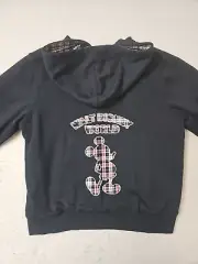 DISNEY XL Full Zip Hoodie REVERSIBLE Mickey Mouse Plaid Black Jacket Flannel