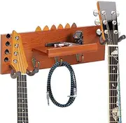 Guitar Hanger Wall Mount,Wood Guitar Organizer Holder | Space-Saving Bass Organizer Holder for Banjo Mandolin, Ukulele Storage Shelf