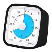 Upgraded Black Visual Timer with Protective Case, Silent 60 Minute Black Blue