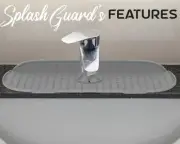 NEW Kitchen Sink Faucet Sink Splash Guard w/ Soap Saver Gray