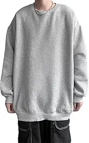 [JEShifangjiusu] Men Crewneck Long Sleeve Sweater Athletic Lightweight Knit Pullover Sweatshirt Solid Color Casual Tops For Men