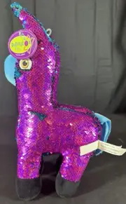 REDEMPTION Plus Llama 14” Plush Pink Blue Reversible Sequin Stuffed Animal New