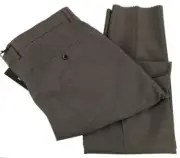 HUGO BOSS Dark Brown LENON 2 Regular Fit Flat Front Wool Dress Pant 36 R NWT