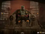 Iron Studios Star Wars Mandalorian Boba Fett on Throne Deluxe Art Scale Statue