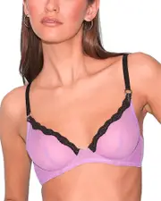 Fleur du Mal Sheer Tulle Underwire Demi Bra