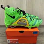 Nike Alpha Menace Pro 3 Mid Size 13 Mens Razor Sharp Cuts Green Football Cleats