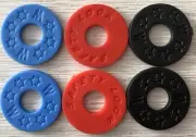 Guitar/Bass Strap Rubber Safety Locks X 6 - Mixed Pack (Black, Red & Blue)
