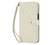 IPhone 13 Wallet Case With Wrist Strap,PU Leather Shockproof IPhone 13 Case-White