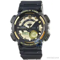 在飛比找Yahoo!奇摩拍賣優惠-【柒號本舖】CASIO 卡西歐雙顯多時區電子膠帶錶-黑 # 