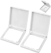 2PCS Light Switch Guard, Childproof Plug Protector, Waterproof Wall Light Panel Socket Guard for Bedroom Bathroom Kitchen Living Room Home Security (White)