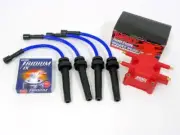 FITS 03-08 CHRYSLER PT CRUISER TURBO SPARK WIRES NGK IRIDIUM PLUGS MSD COIL BLUE (for: Chrysler)