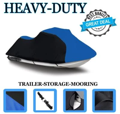 BLACK/BLUE 600 DENIER Sea Doo Bombardier GT 1991 Jet Ski Trailerable Cover