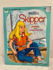 1973 Malibu Skipper Barbie Whitman UNCUT Paper Dolls Book - Western Publishing