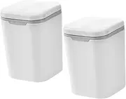 MAGICLULU 1set Desktop Trash Can Wastebasket for Bedroom Mini Trashcan Mini Car Trash Can Car Garbage Can The Office Decor Auto Trash Can Automotive Garbage Cans Home Trash Bin White Pp 2pcs