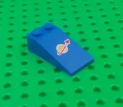 *NEW* Lego Blue 2x3x1 Gold Moon Slope Brick Benny Spaceship x 1 piece