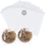 Xugoox 200 Pcs Self Sealing Cookie Bags, 4 x 6" Clear Cellophane Bags, Resealable Treat Bags, Clear Plastic Bags for Bakery Packaging, Candy Bags for Fresh Cookies, Candy, Party Favors Bags (4"x6")