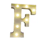Catzon Decorative Led Light Up Number Letters White Plastic Marquee Number Lights Sign Party Wedding Decor Battery Operated (F)