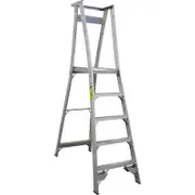Indalex 5 Step Aluminium Platform Ladder w/ Wheels