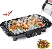 Smokeless Grill, 2000W Electric Indoor Barbecue Grill, with Drip Tray & Adjustable Temperature Control, Easy Clean Non-Stick Griddle, Suitable for 3-5 Persons, 220V
