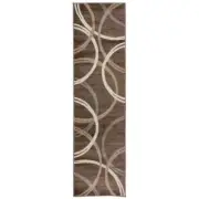 WRG Toscana Brown 2 ft. 7 in. x 6 ft. Modern Abstract Circles Indoor Runner Rug