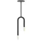 Dainolite Wand 2 Light Incandescent Matte Black Pendant, - WAN-152P-MB
