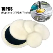 Heavy Cut Polishing Pads 10pcs Set White+Black 6inch Woolen Buffer Pads