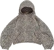 [THUCHENYUC] Leopard Print Hoodies for Women, Cheetah Print Pullover Sweatshirt 2000s Pullover Sweatshirt Hooded Tops