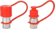 3/8in NPT Quick Connect Flat Face Hydraulic Quick Couplers, 2Pcs Hydraulic Quick Connect Tractor Couplers with Covers, Built in Locking Socket, Used in Construction, Logging