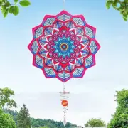 Light Catcher Wind Spinners Outdoor with Spiral Tail - Mandala 3D Hanging Gar...