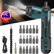 Cordless Electric Screwdriver Rechargeable Drill Mini Torque Adjustment Power AU