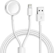 YOZYU 2 in 1 Magnetic for Apple Watch Charger Wireless Portable Charging Cable Cord Compatible with Apple Watch Series Ultra 8 SE 7 6 5 4 3 2 1 & iPhone 13/12/11/XS/X/XR/8/7(4FT/1.2M)