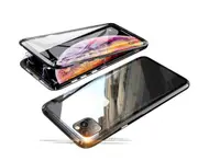 360 Degree Transparent Tempered Glass Cover Strong Magnetic Adsorption Technology Metal Bumper for iPhone-11pro max