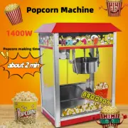 1400W Electric Popcorn Machine Theatre Commercial Popcorn Maker Popper Cooker