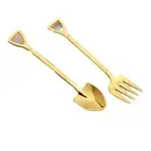 Mini-Stainless Steel Small Shovel Spoon Fork Tableware Coffee Stirring-Spoon-Kit