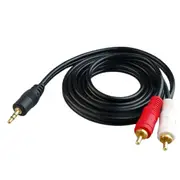 1.5M 3.5mm Male To 2 RCA Male Aux Auxiliary Stereo Audio Adapter Cable