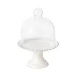 Costa Nova Pearl Footed Cake Plate with Glass Dome, Small