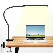 Desk Lamp, LED Desk Lamps for Home Office with Clamp 3 Color Modes & 10 Brightness Levels Flexible Gooseneck LED Book Lights, Easy Clip on Reading Light for Headboard