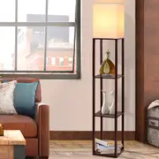 Artiss Floor Lamp Shelf Tripod Modern LED Storage Shelves Stand Reading Light